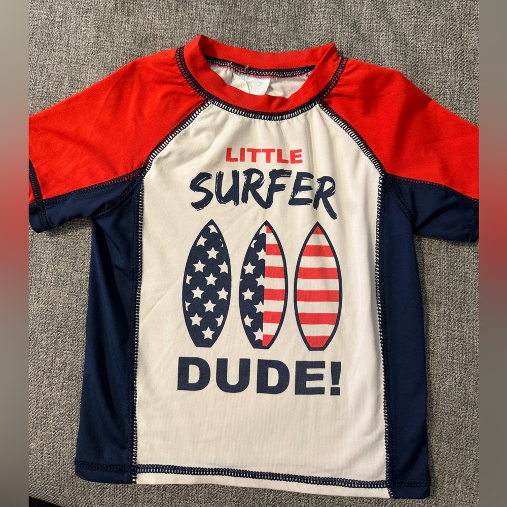 Baby Buns Patriotic Kids Rashguard - Red, White, and Blue Size 24 months